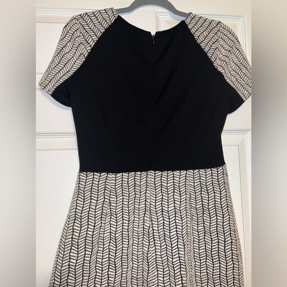 Zara Black and White Herringbone Panel Dress Size Medium EUC - Picture 3 of 6